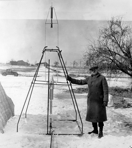 Concept art of Robert Goddard for the film's flashback scenes